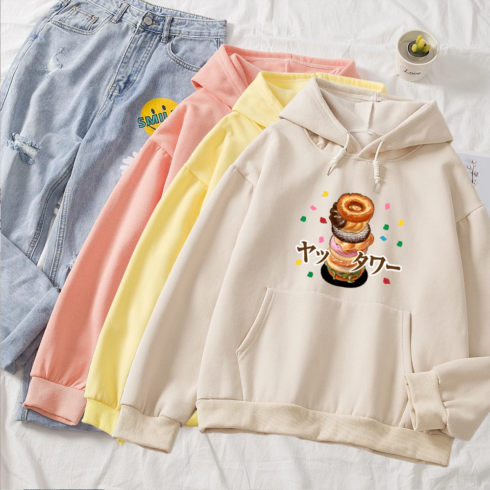 

Womens Graphic Sweatshirt Harajuku Hoodie Japanese Food Print Hoodies Pullover Winter Casual Oversized Streetwear Top Women