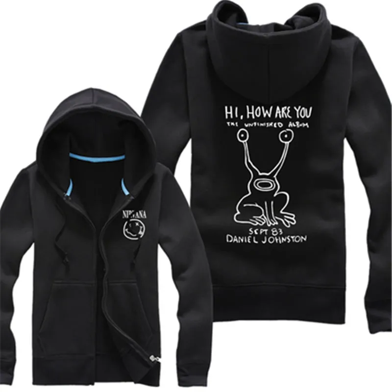 Мужская толстовка с капюшоном Nirvana куртка-Курт Кобейн из Нирвана теплая флисовая