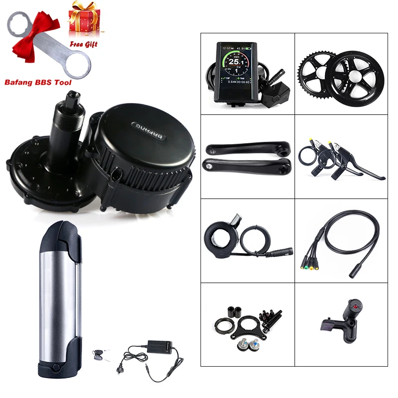 36V 500W Bafang/8fun BBS02B Mid рукоятки приводной двигатель для е-байка комплект мотор-редуктор BBS02 Электрический велосипед Conversion Kit w/10Ah Батарея