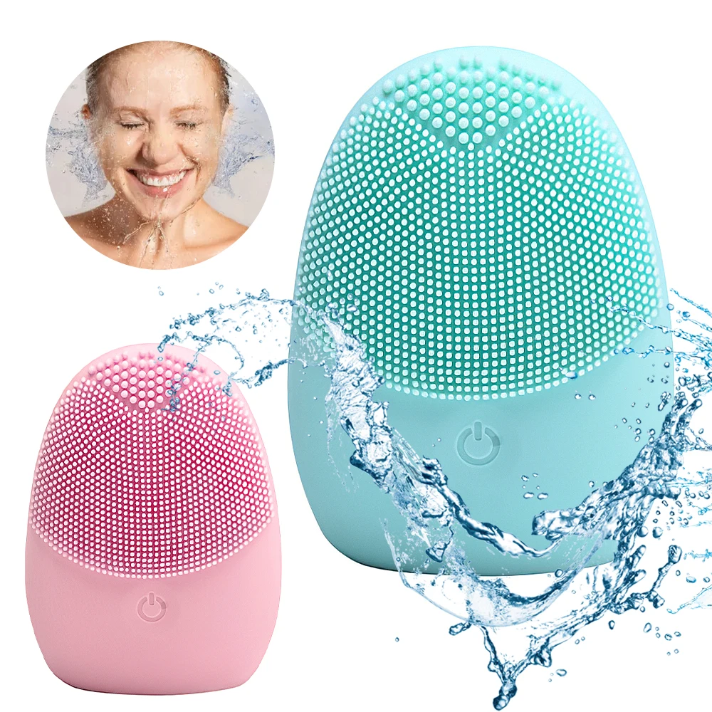 

Электрическая силиконовая щетка для лица, щетка для очищения лица, ультразвуковое вибрационное очищающее средство, глубокое очищение пор, ...