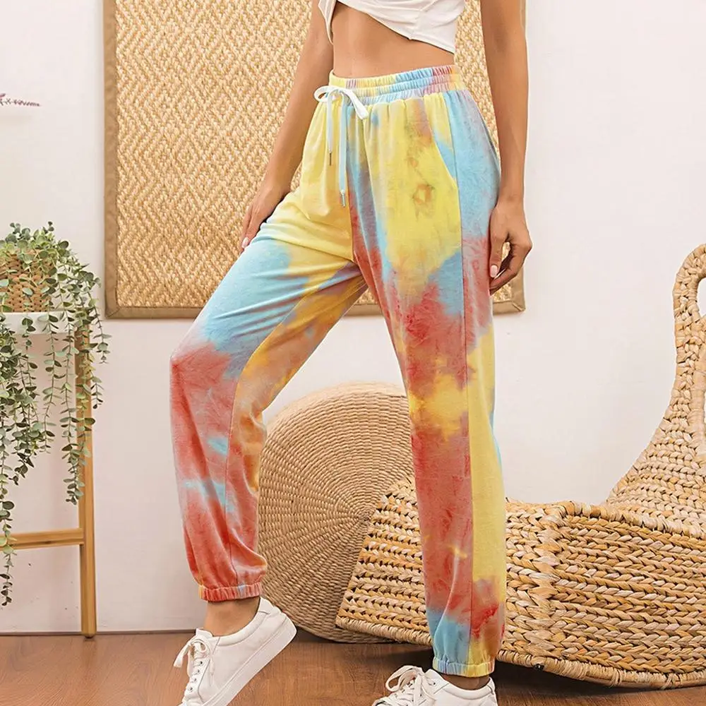 Женские удобные прямые широкие свободные спортивные брюки с карманами