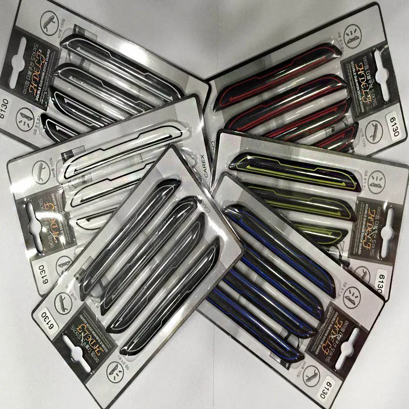 

4Pcs/Set Car Door Protector Bumper Strip Front Rear Door Soft Rubber Strip Universal Scraper Body Protection Bumper Stickers