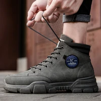new men boots leather waterproof lace up military boots men winter ankle lightweight shoes for men winter casual non slip