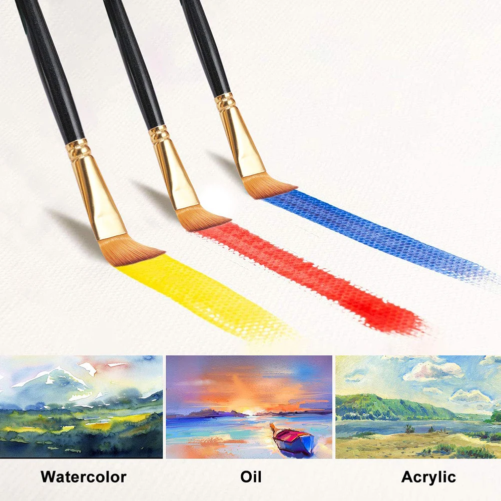 

15pcs Artist Nylon Paint Brush Set for Acrylics Oil Watercolor with Holder