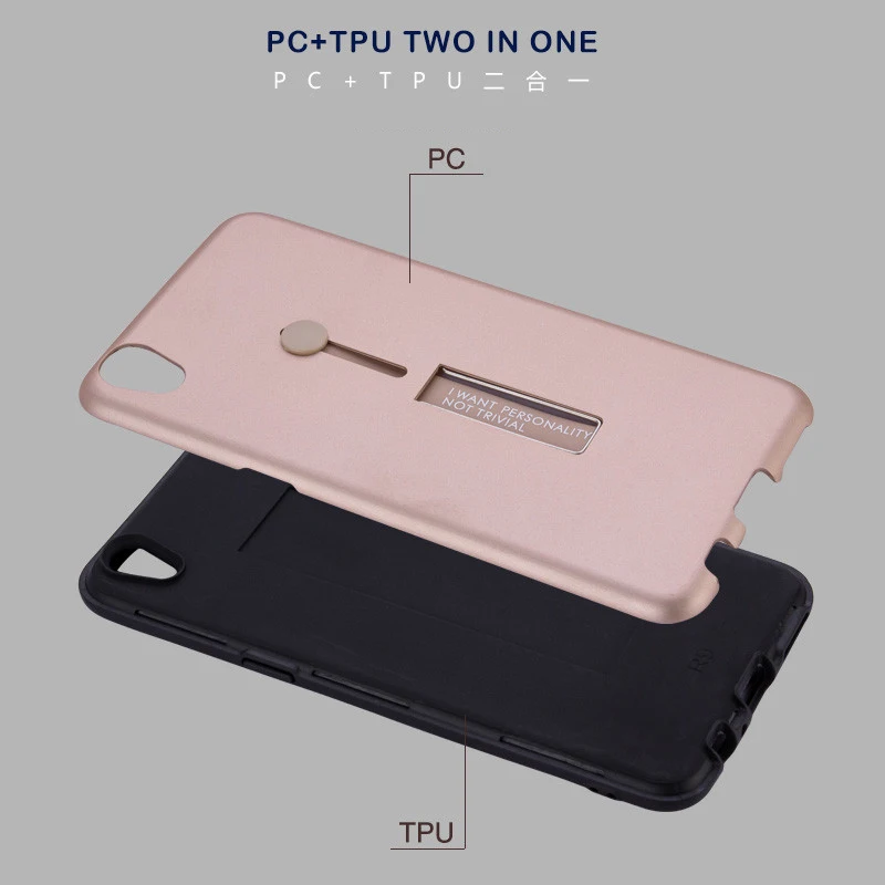 UPaitou Shockproof Case for OPPO F9 Pro F7 F5 Youth Lite F3 F1 Plus F1S Metal Ring Stand Rubber Back Cover |