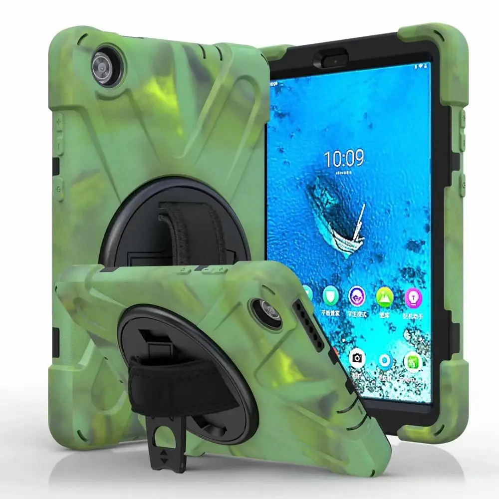 

Противоударный чехол для планшета Lenovo Tab M8, TB-8505F, TB-8505X, 8,0 дюйма, вращающийся на 2019, 360 градусов, с ремешком и ручкой