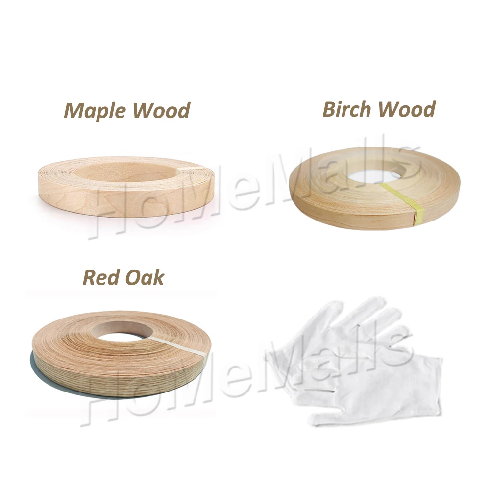 Wooden Edge Banding 15m Iron-on Plywood Roll Wood Edge Supply Furniture Wood Veneer with Hot Melt Adhesive Provide Gloves