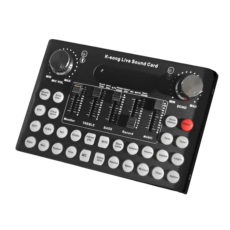 

Audio Mixer,Bluetooth Dj Mixer Board,Voice Changer External Live Sound Card with 18 Sound Effects for Computer iPhone