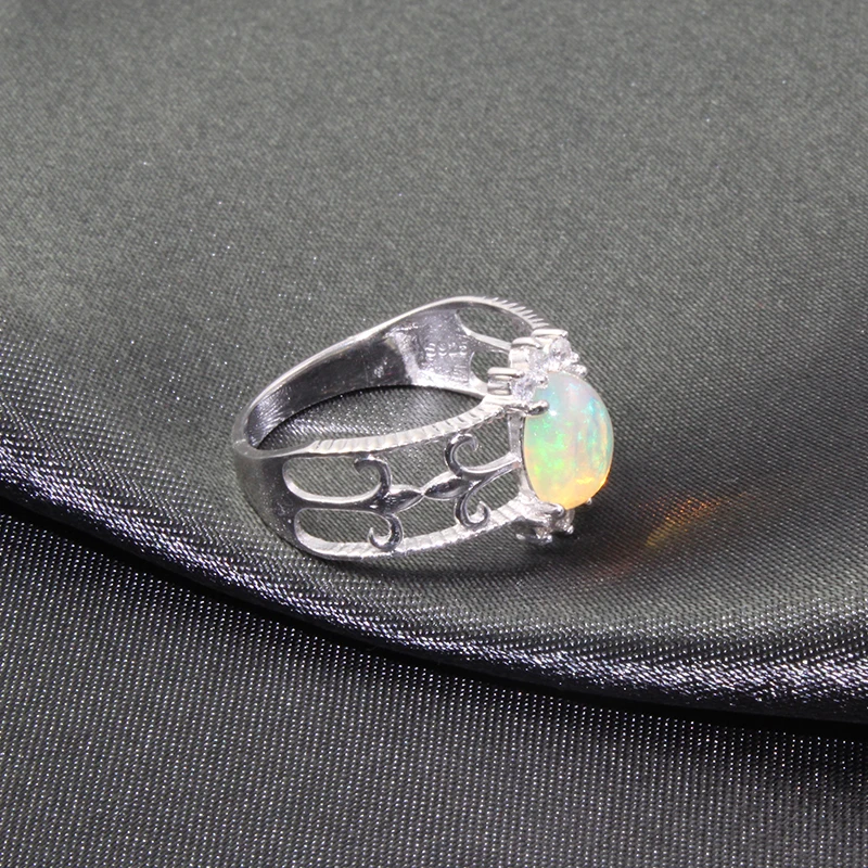 Vintage opal silver ring 6 mm * 8 natural solid 925 sterling jewelry can choose stone before order | Украшения и аксессуары