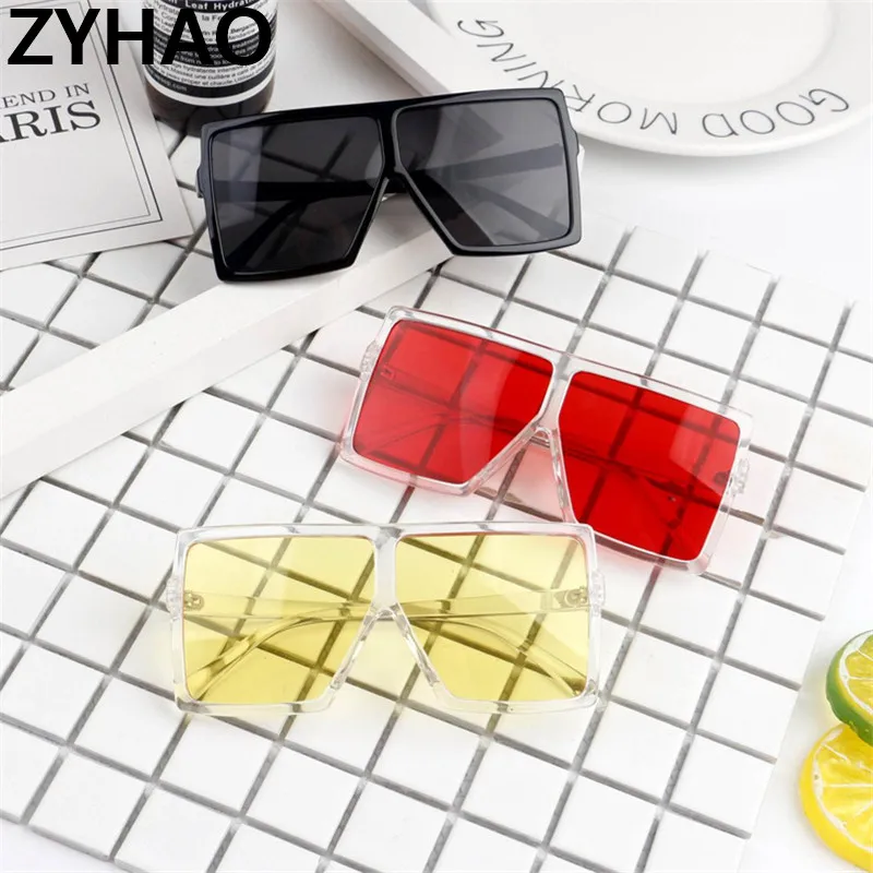 2020 модные квадратные детские солнцезащитные очки крутые розовые больших