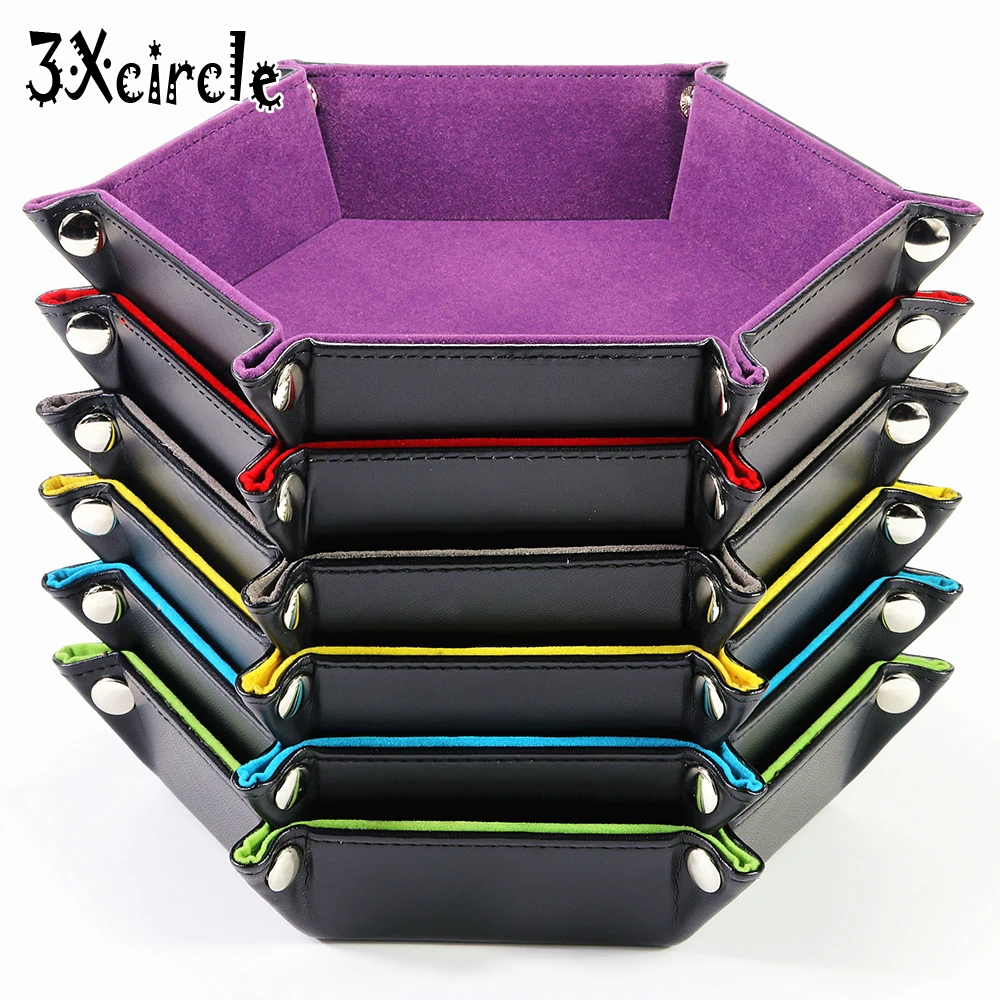 Деревянные кости складной шестигранный лоток различные цвета бархат для ролевых