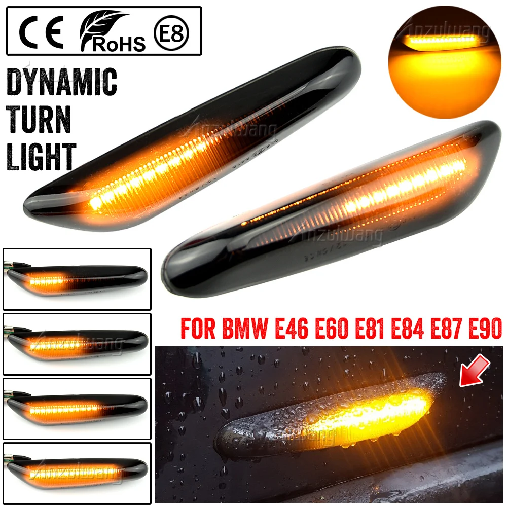 

Dynamic Turn Signal Light LED Side Marker Lamp Indicator For BMW E81 E82 E87 E88 E90 E91 E92 E93 E46 M3 E60 E61 1 3 5 X Series