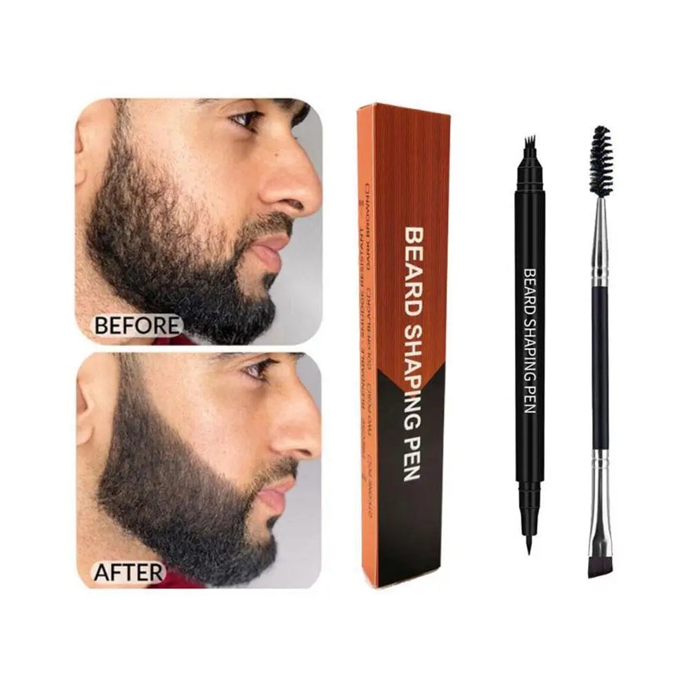 Four Prong Waterproof And Sweat-proof Men's Beard Pen Beard Filling Pen Beard Dye Pen
