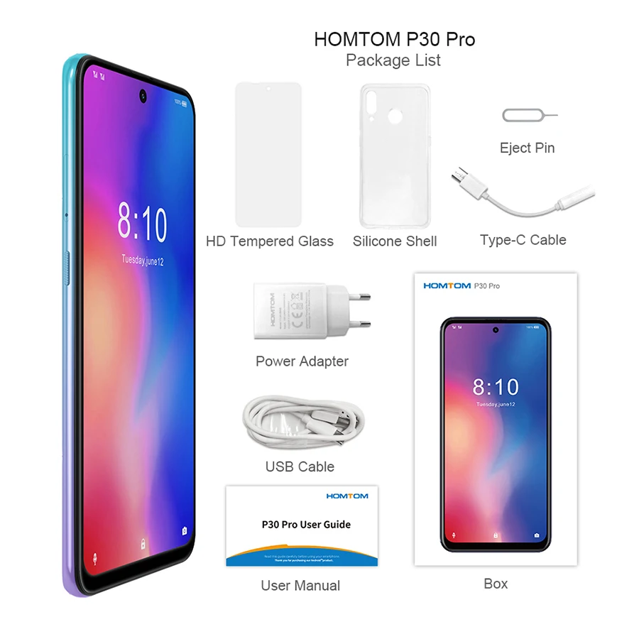 Смартфон P30 pro Android 9 0 Helio P23 Восьмиядерный процессор MTK6763 4 ГБ 64 экран 6 41 дюйма 4000 мАч