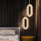 Скандинавский Овальный подвесной светильник тное освещение, украшение для гостиной, светодиодная лампа для дома, прикроватная, лестница, квартира, лофт
