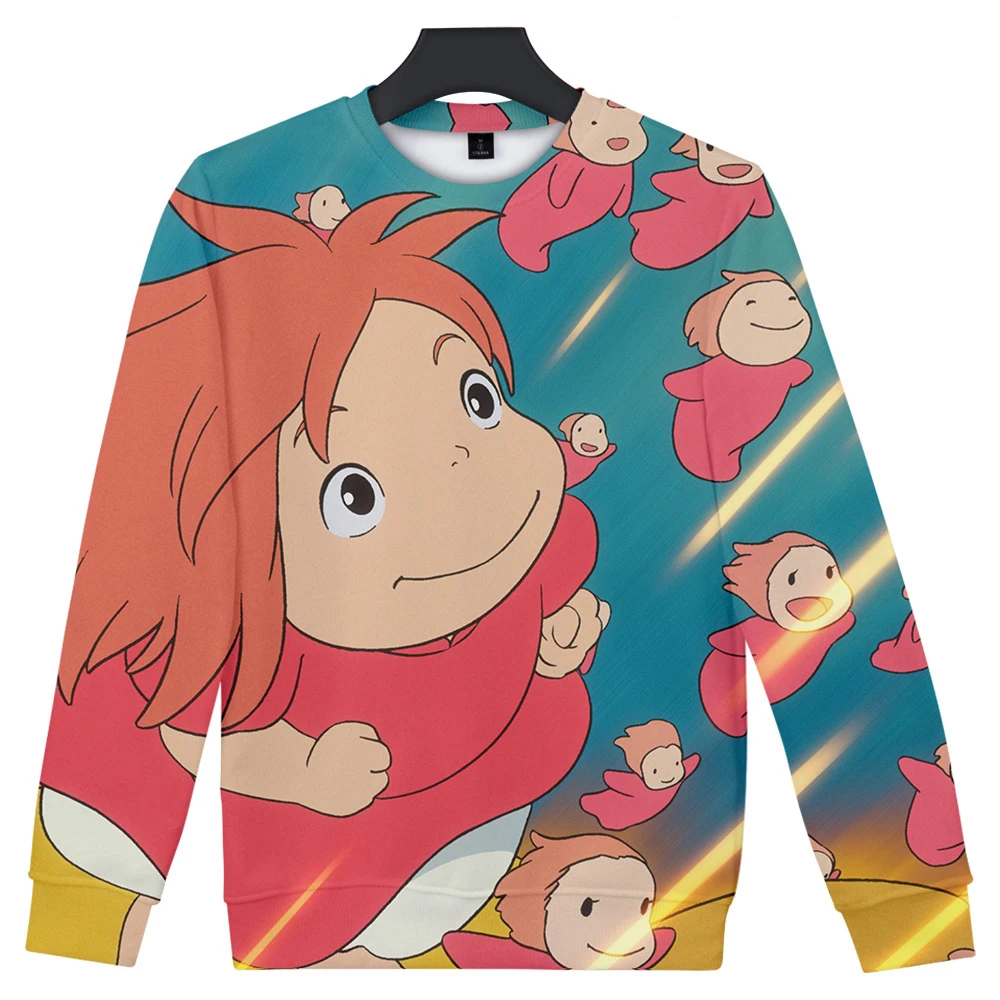 Толстовка Ponyo на скале для мужчин и женщин повседневный свитшот с 3D рисунком