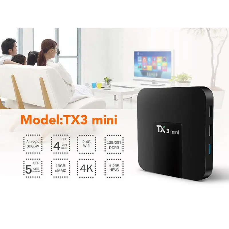 ТВ-приставка TX3 Mini на Android 8 1 четырехъядерный процессор S905W 2 4 ГГц Wi-Fi поддержка 4K