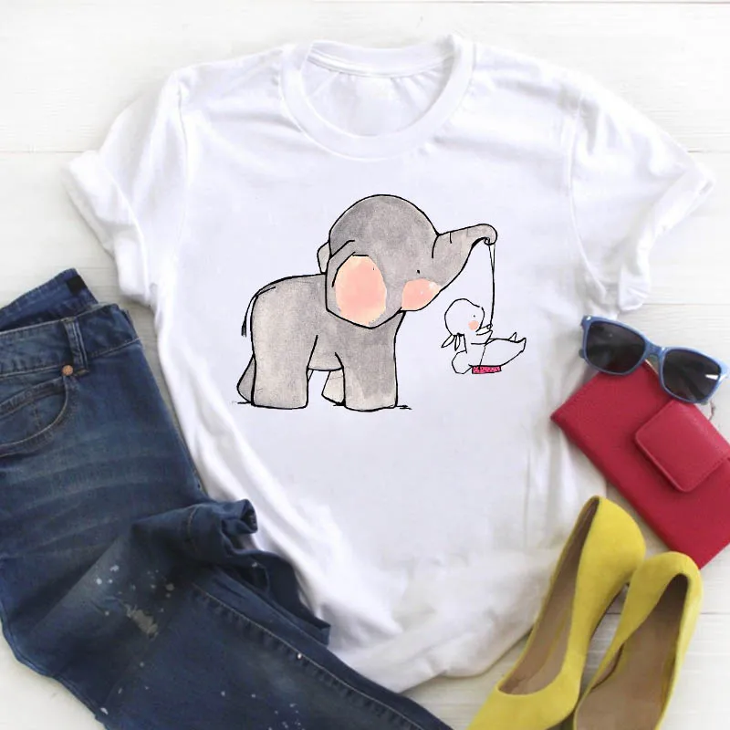 Женская летняя футболка в стиле 90 х с принтом кролика|Футболки| |