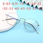 Неправильный многоугольник близорукость очки Плоские Стальная проволока рамка унисекс оптические очки по рецепту 0-0,75-1,0-1,5-2,0-6,0