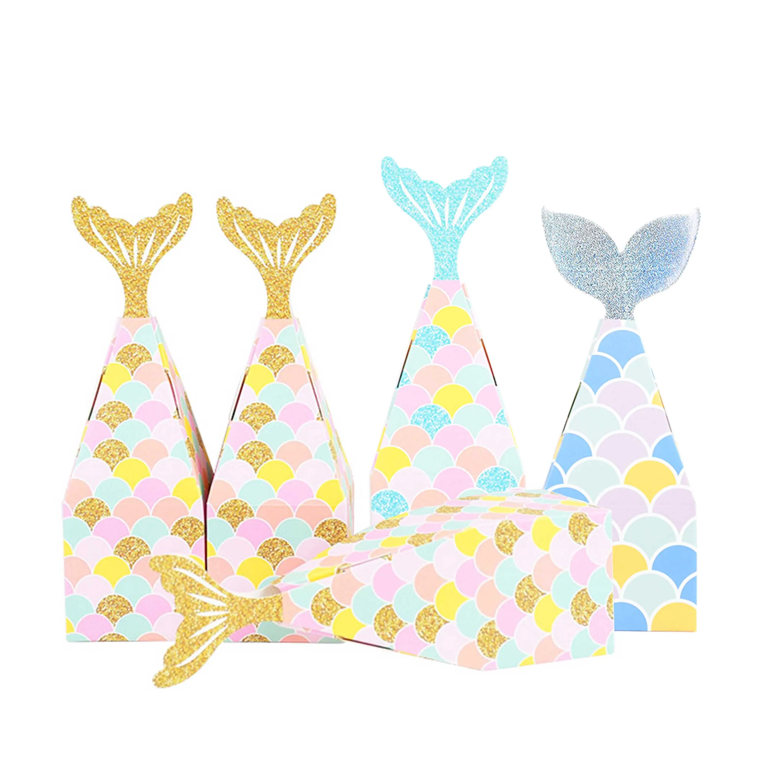 

10pcs/lot Little Mermaid Party Gift Candy Boxes Mermaid Birthday Party Decor Kids Birthday Party Supplies Kids Birthday Decor