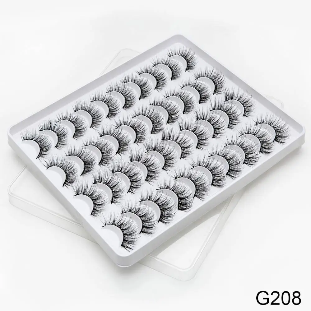 G208 SEXYSHEEP 5/20 пар 3D норковые накладные ресницы натуральные длинные накладные ресницы Объемные Накладные ресницы Макияж Наращивание ресниц - Цвет: G208