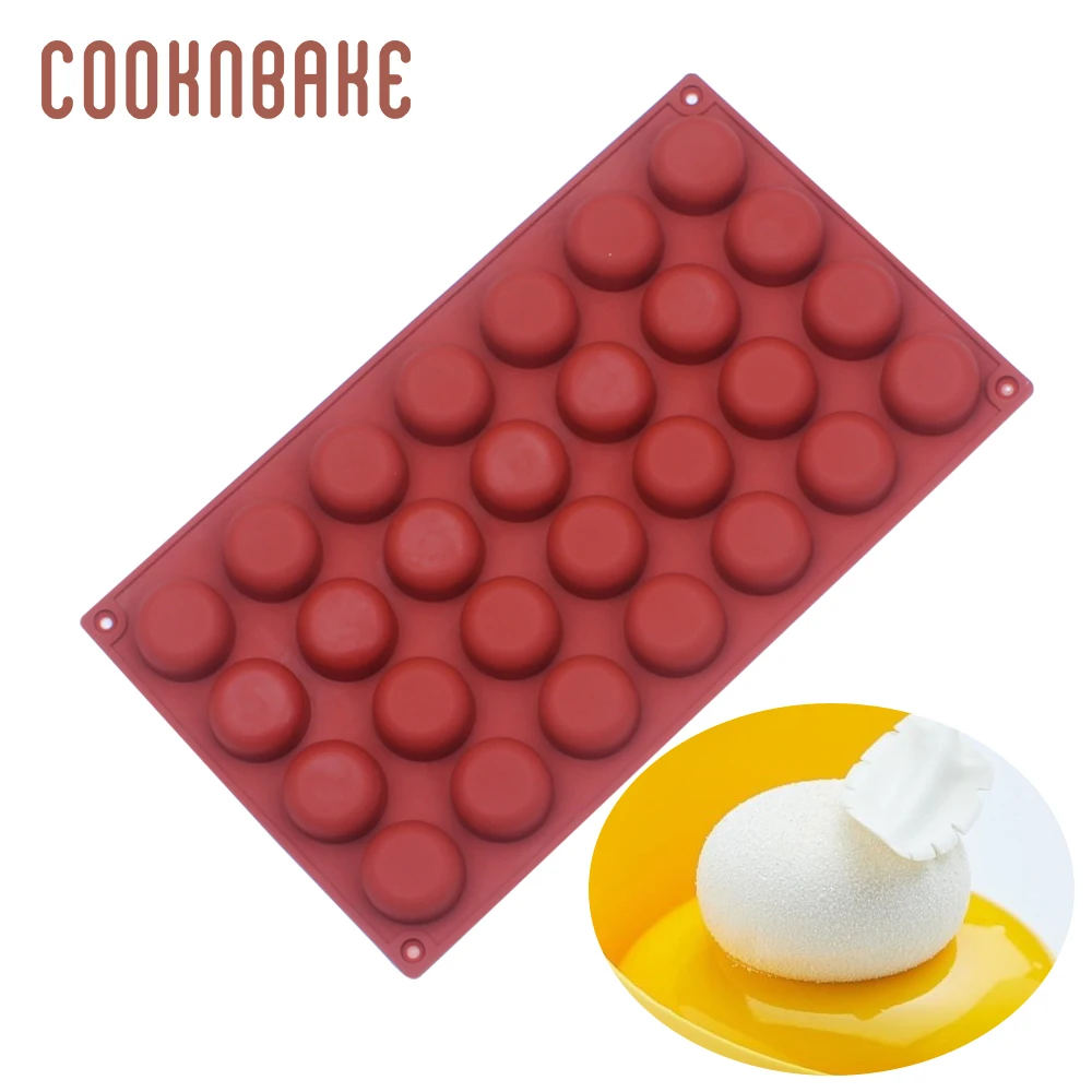 COOKNBAKE Silicone Mold for chocolate candy round biscuit cake pastry baking tool soap ice jello mould diy birthday 28 hole | Дом и сад