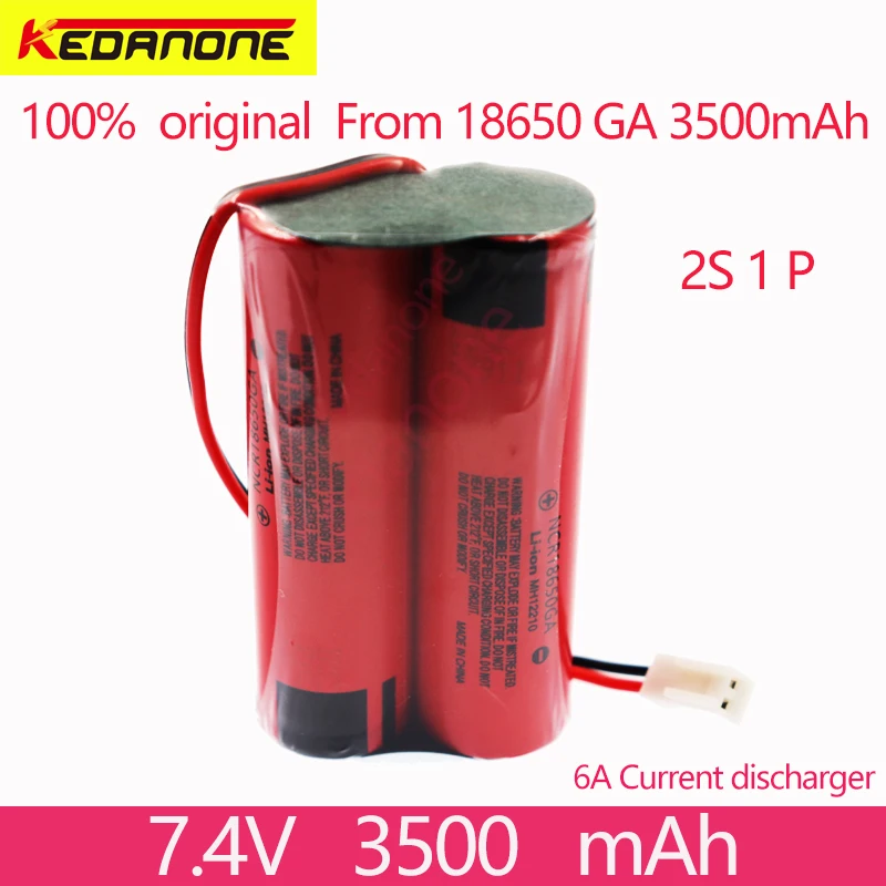 Kedanone 100% Оригинальная защита 7.4V3500 мАч 8 4 в 18650 литий ионный аккумулятор для Bluetooth