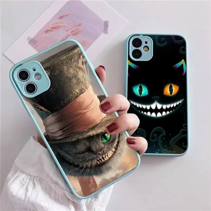

Чехол для телефона Алиса в стране чудес с Чеширским котом для iphone 13 12 11 xr xs x 7 8 pro max светло-голубой мягкий силиконовый прозрачный чехол из ТПУ