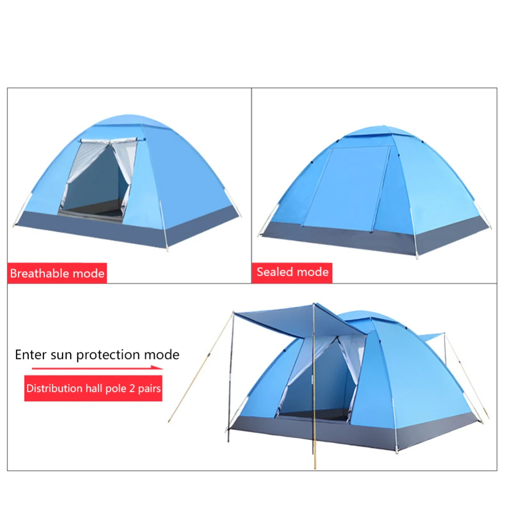 

4 Person Tents with Instant Setup Double Door Waterproof Sun Shelter Tent Oxford Cloth For Outdoor Camping Hilking Activties