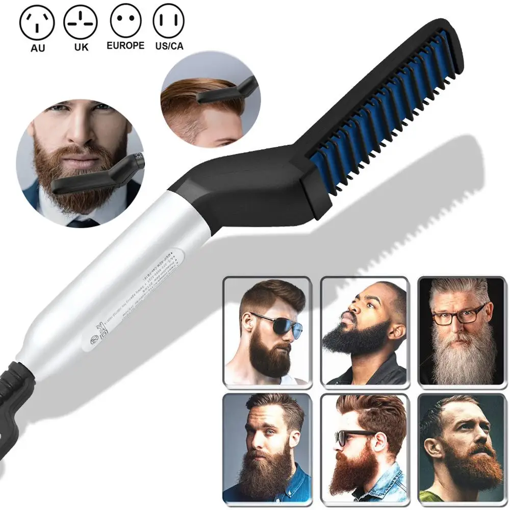 Расческа для выпрямления волос щетка бороды многофункциональная электрическая