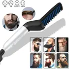 Расческа для выпрямления волос, щетка для выпрямления бороды, многофункциональная электрическая расческа для выпрямления бороды, быстрый стайлер для волос для мужчин