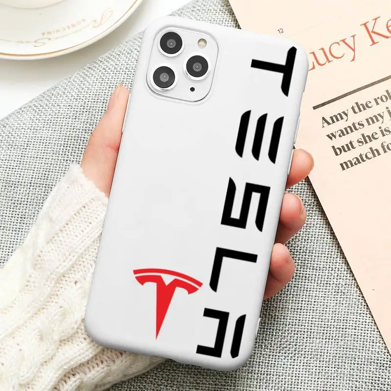 Роскошный автомобильный брендовый чехол Tesla для iphone 12 11 Pro Max Mini XS 8 7 6 6S Plus X SE 2020 XR