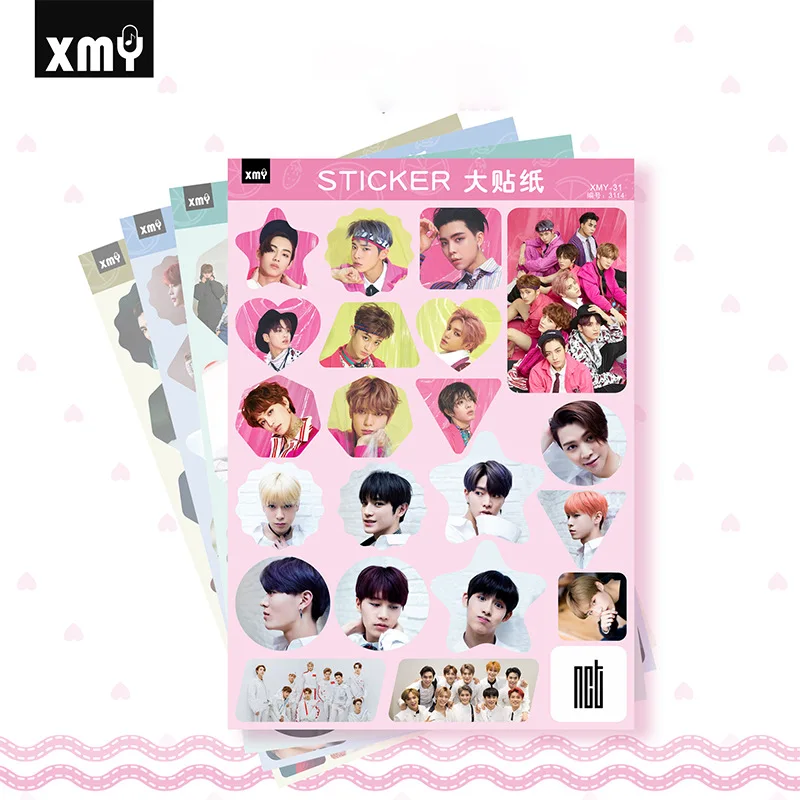 4 шт./компл. KPOP стикер NCT Seventeen REDVELVET BNK48 MONSTA X Group креативные фото стикеры kpop