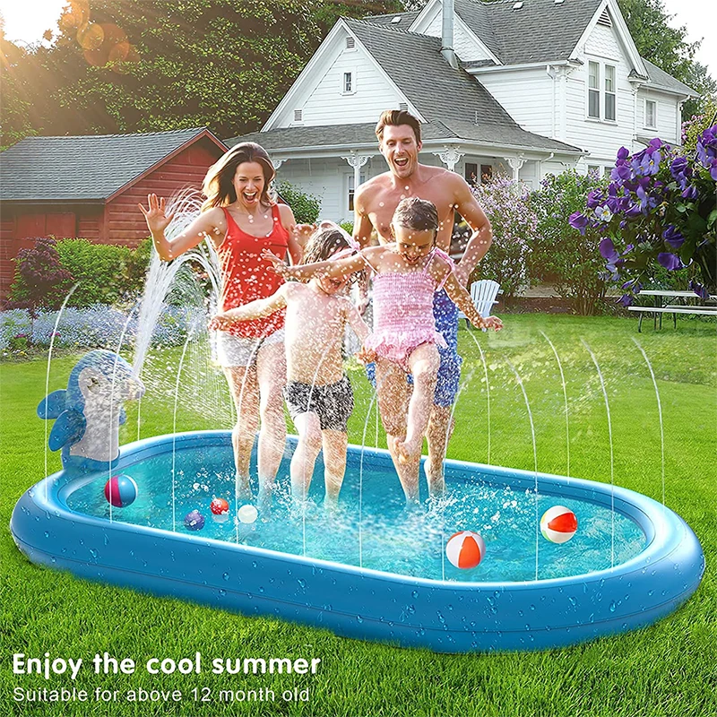 

Inflatable Splash Pad for Kids Toddlers Multifunctional Pool Summer Water Toys for Outdoor Courtyard ZJ55
