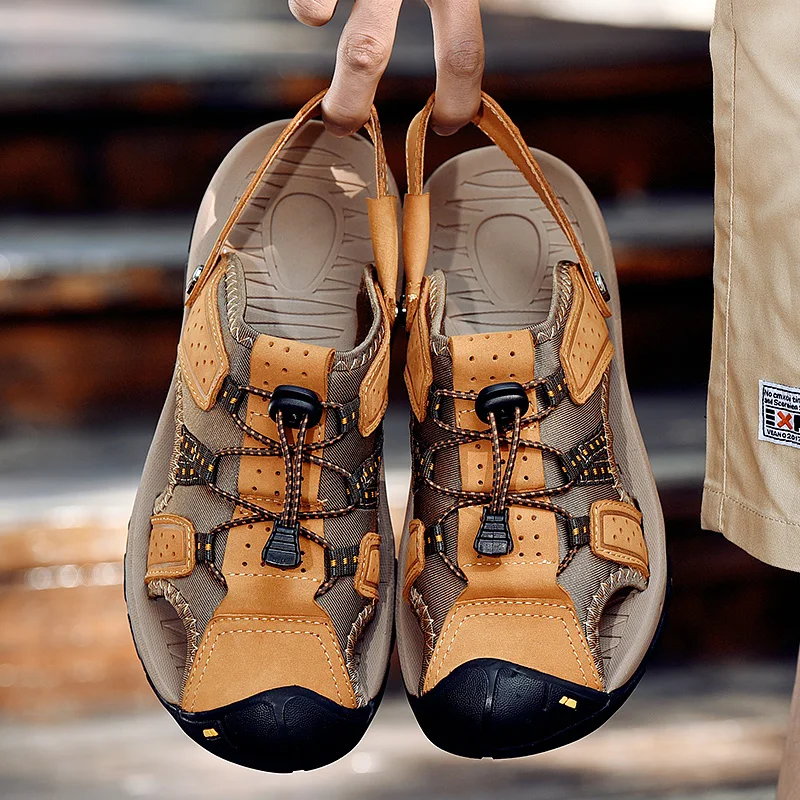 

Summer new men's high quality beach shoes sandals one shoe two casual sandals sandals men men shoes zapatos de hombre