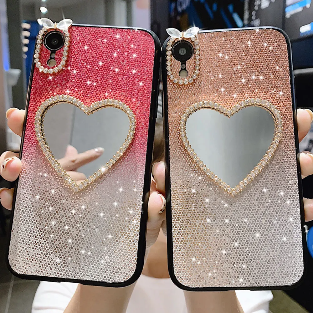 Милый градиентный чехол KISSCASE для Samsung Galaxy S7 Edge S8 s9 s10 зеркальный с блестящим