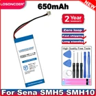Аккумулятор LOSONCOER SMH10 SM H10 650 мА  ч для наушников Sena SMH5 SMH10, аккумулятор в комплекте с наклейкой в наличии