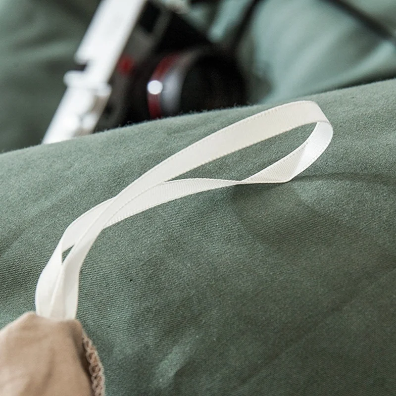 

QianTing New Product 1pc 100% cotton high quality pure color active dyed double-color quilt cover can be customized size