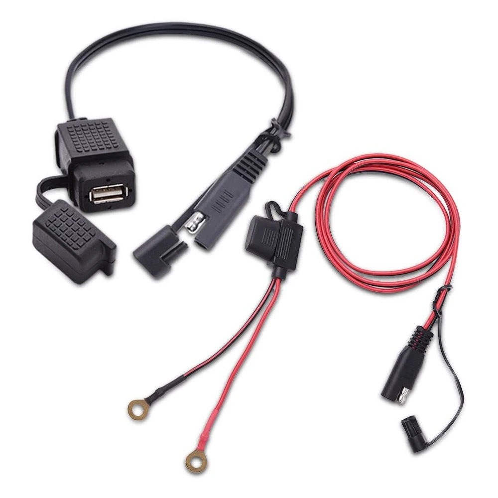 Кабель адаптер SAE USB водонепроницаемое Зарядное устройство быстрый порт 2 1 а с