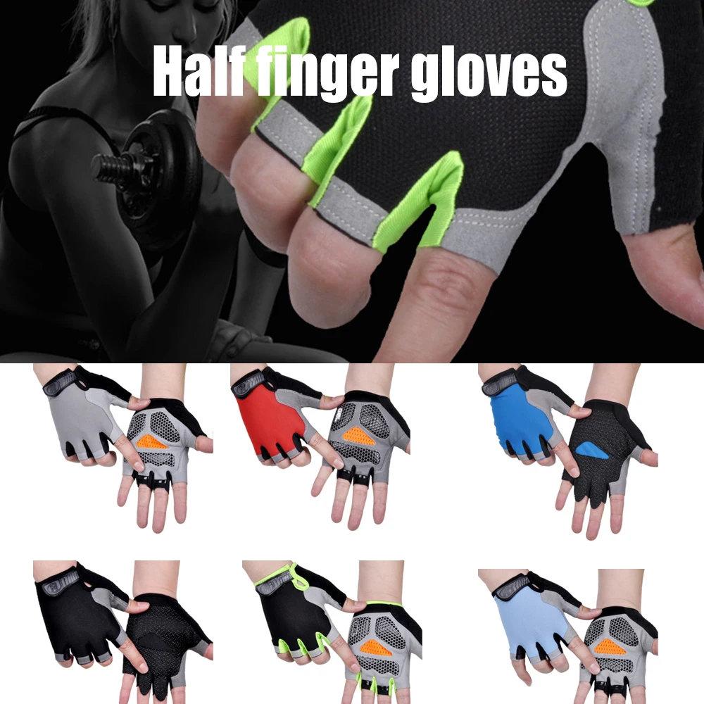 

Half Finger Gloves Sunscreen Non Slip Breathable Outdoor Cycling Sports Bicycle Accessories For Men Women Guantes Ciclismo