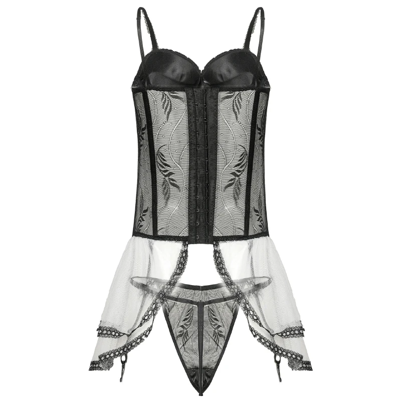 Сексуальное кружевное белье AIIOU с вышивкой женское нижнее женская ночная рубашка