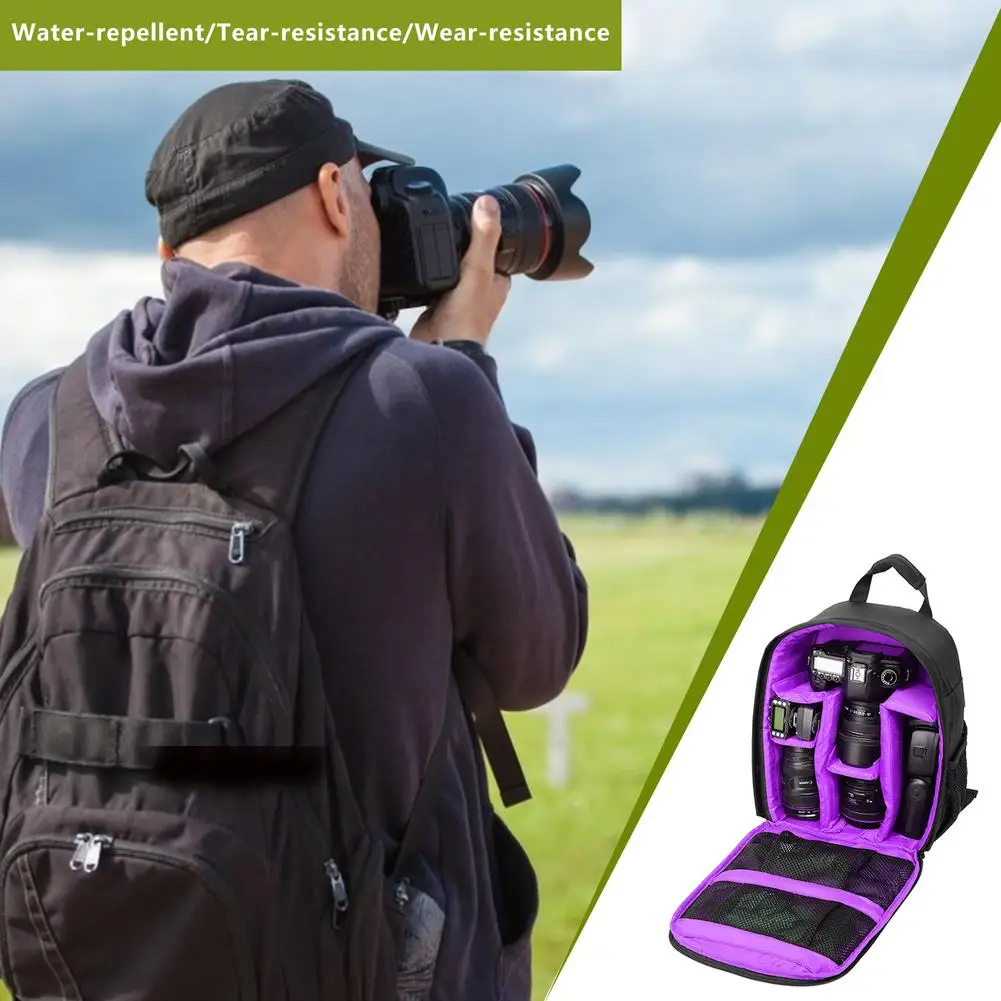 big capacity photography camera waterproof shoulders backpack video tripod dslr bag w rain cover fornikon sony pentax free global shipping