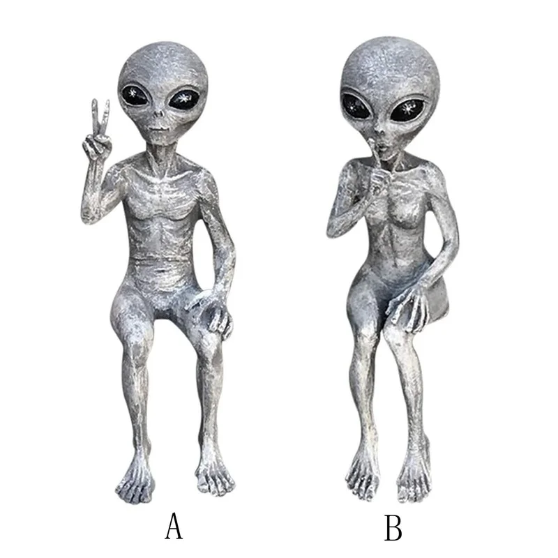 

Outer Space Alien Statue Martians Garden Figurine Set Garden Decoration Outdoor Jardineria Decoracion Support Drop Shipped