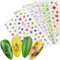 1 sheet 2022 spring designs flower stickers 3d slider on nails fruit cake ice cream adhesive foils art accessories
