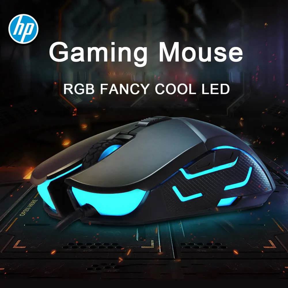 Hp G260 RGB светодиодный светильник Проводная игровая мышь профессиональная эргономичная Макросъемка 5500 dpi Мышь для ПК компьютера ноутбука Бесшумная мышь