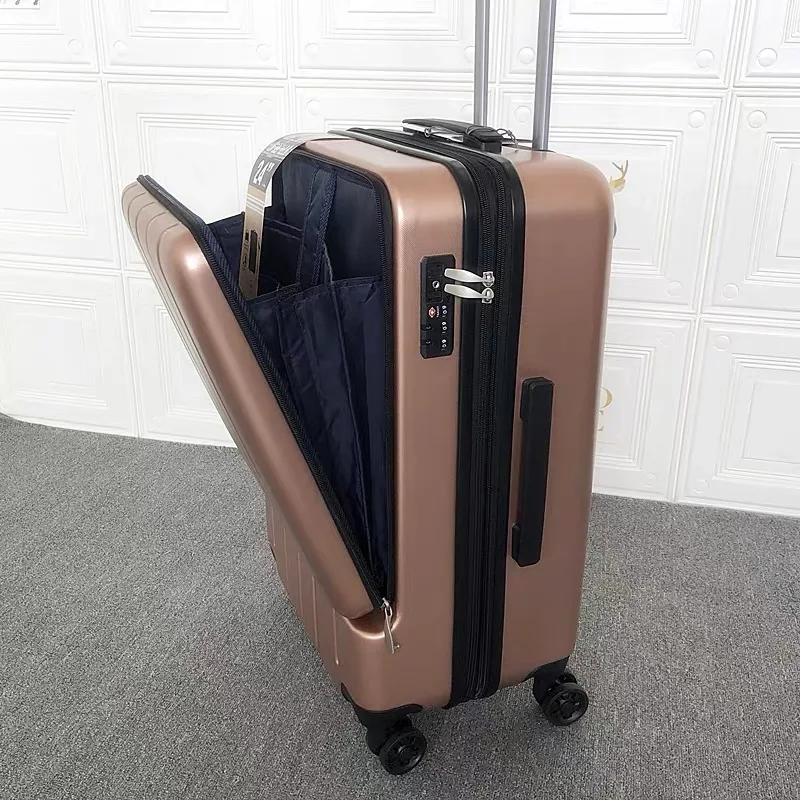 gold CARRYLOVE 2" дюймов бизнес кабина чемодан карман тележка Сумка на колесиках для ноутбука - Цвет: gold