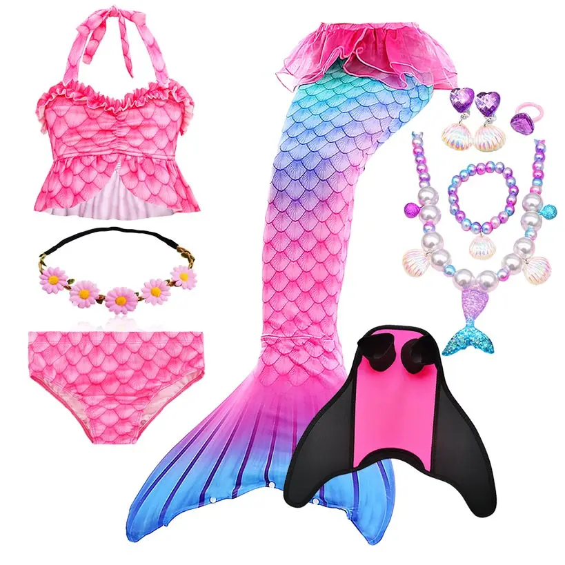

Kids Mermaid Swimsuit Bikini Girls Mermaid Tail with Finned Swimsuit Child's Wear Split Swimsuit Mermaid Tail Clothing Swimwear