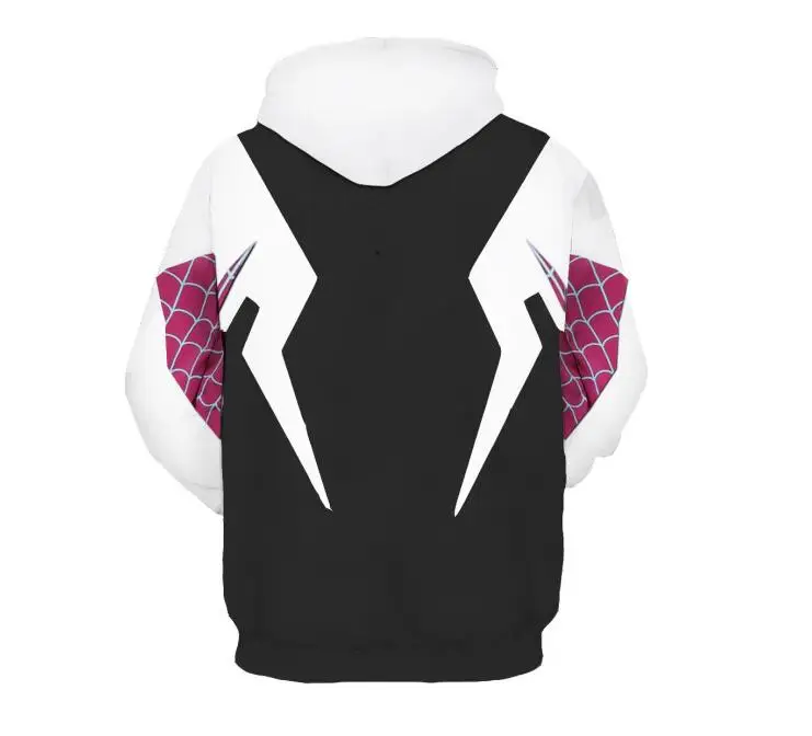 High quality Spider Gwen Stacy Cosplay Costume 3D Zipper Jacket Coat Outfit Clothing Hoodies Sweatshirt Halloween Costumes | Тематическая