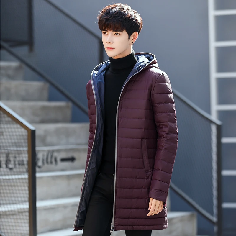 

Winter new Men's Down Jacket White Duck Down Jackets Casual mens Down Jackets Medium-Long Coats plus size S-3XL