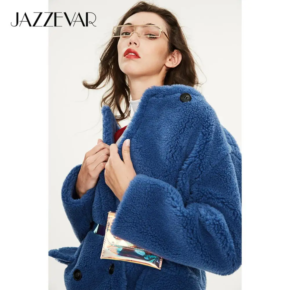 JAZZEVAR 2019 Зимнее новое поступление пальто с мехом женская одежда высокое качество